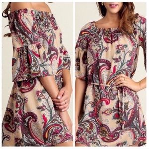 Dresses - Paisley Mini Dress On/Off the Shoulder Tunic Sz Sm Dresses - Paisley Mini Dress On/Off the Shoulder Tunic Sz Sm